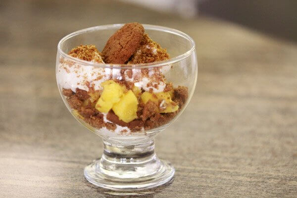 Mango and white chocolate mousse parfait