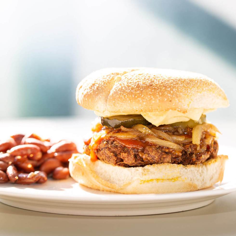 Homemade high-protein vegan burger