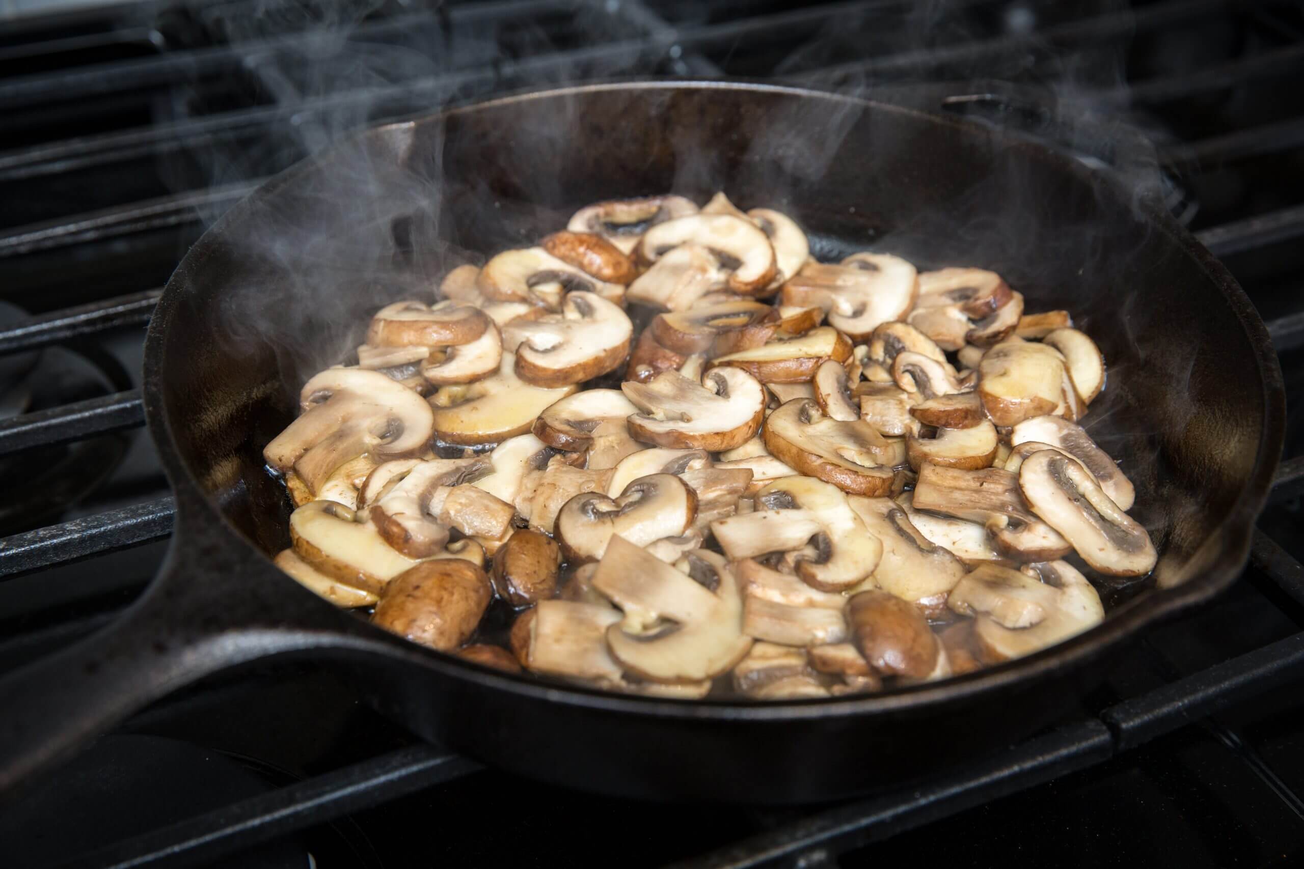 Sautéing mushrooms
