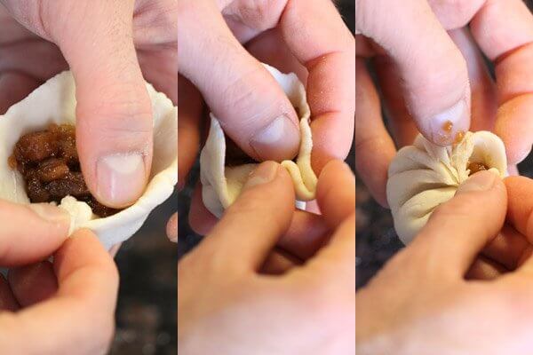 Making Chinese pork buns