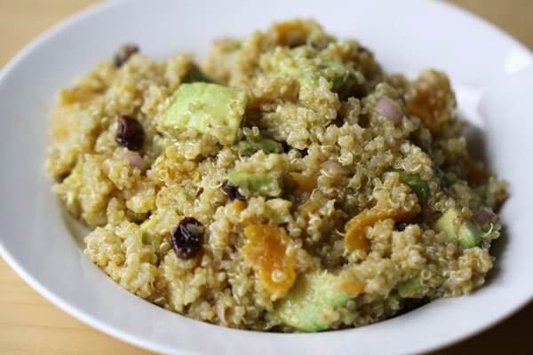 Quinoa and avocado salad with lemon-cumin vinaigrette