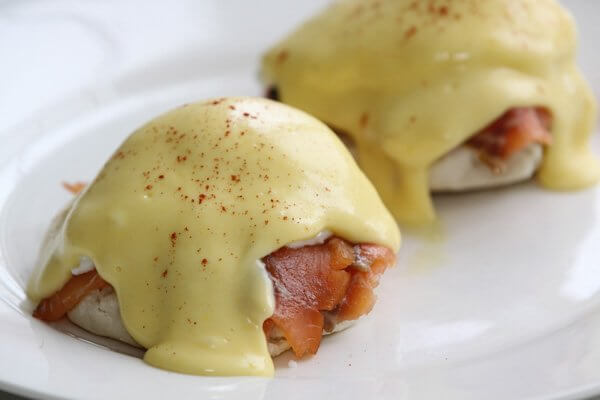 Eggs Hemingway with fresh sourdough English muffins