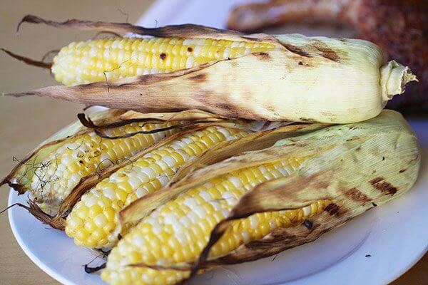 Grilled corn on the cob