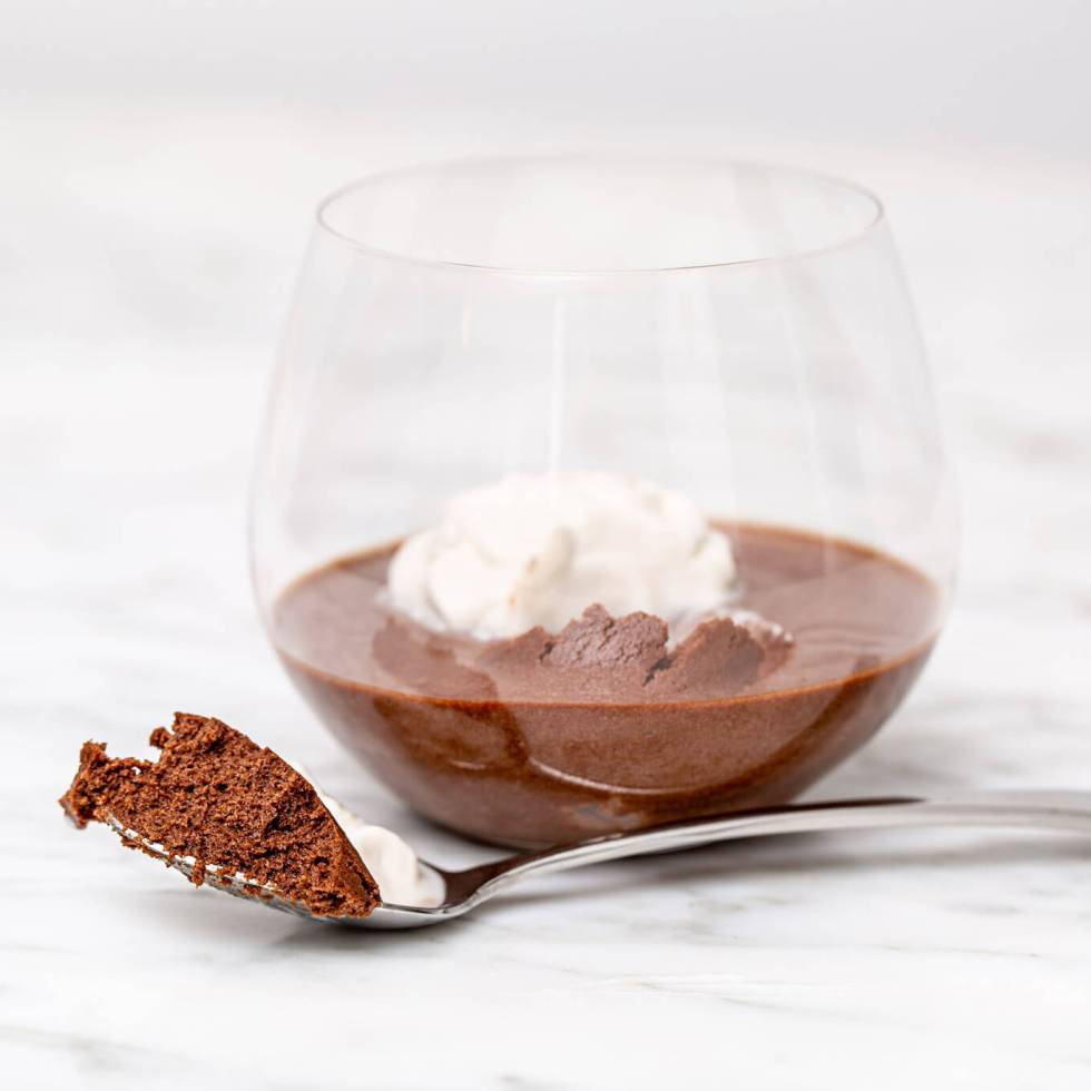 A spoonful of the best vegan chocolate mousse